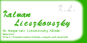 kalman lieszkovszky business card